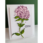 Altenew Graceful Blooms STAMPtember Exclusive Stamps and Dies Hydrangea Birthday Card Mauve