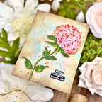 Altenew Graceful Blooms STAMPtember Exclusive Stamps and Dies Hydrangea Hello Card Vintage