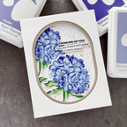 Altenew Graceful Blooms STAMPtember Exclusive Stamps and Dies Hydrangea Thinking of You Card Purple