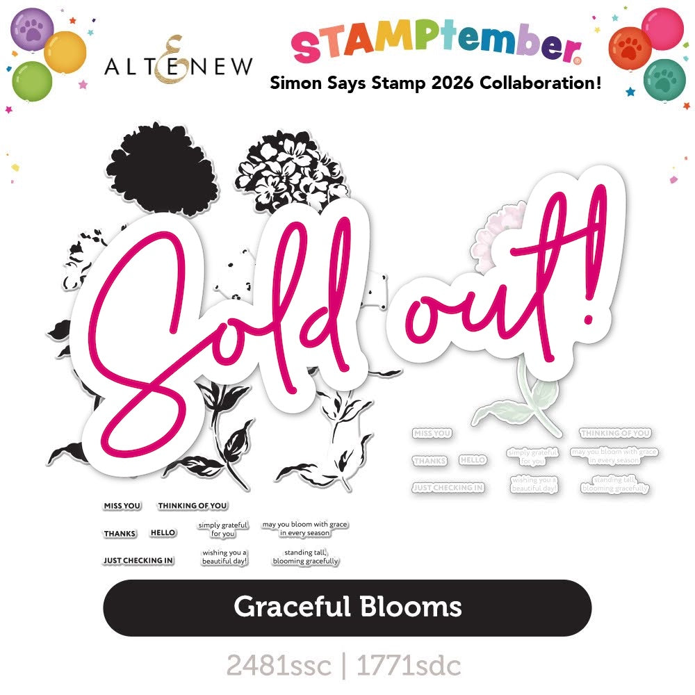 Altenew Graceful Blooms STAMPtember Exclusive Stamps and Dies sold out