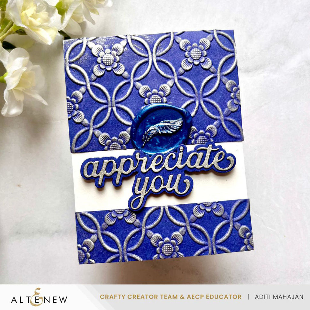 Altenew Graceful Feather Wax Seal Stamp alt11160 blue