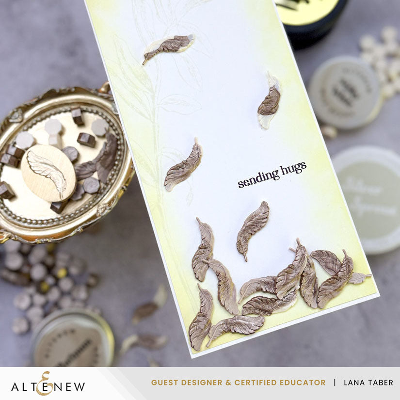 Altenew Graceful Feather Wax Seal Stamp alt11160 hugs