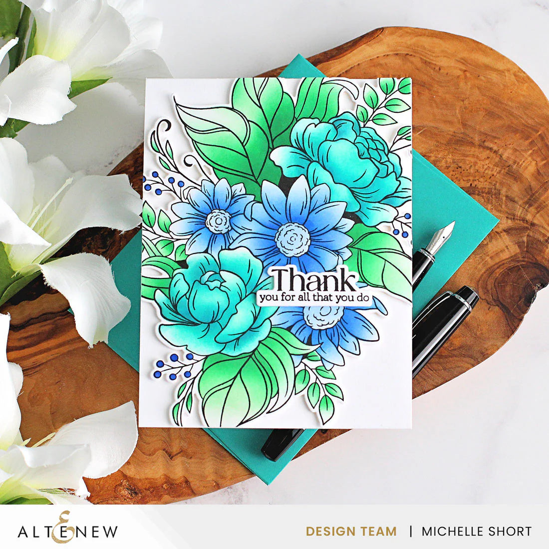 Altenew Green Meadows Fresh Dye Ink Pad Set thanks