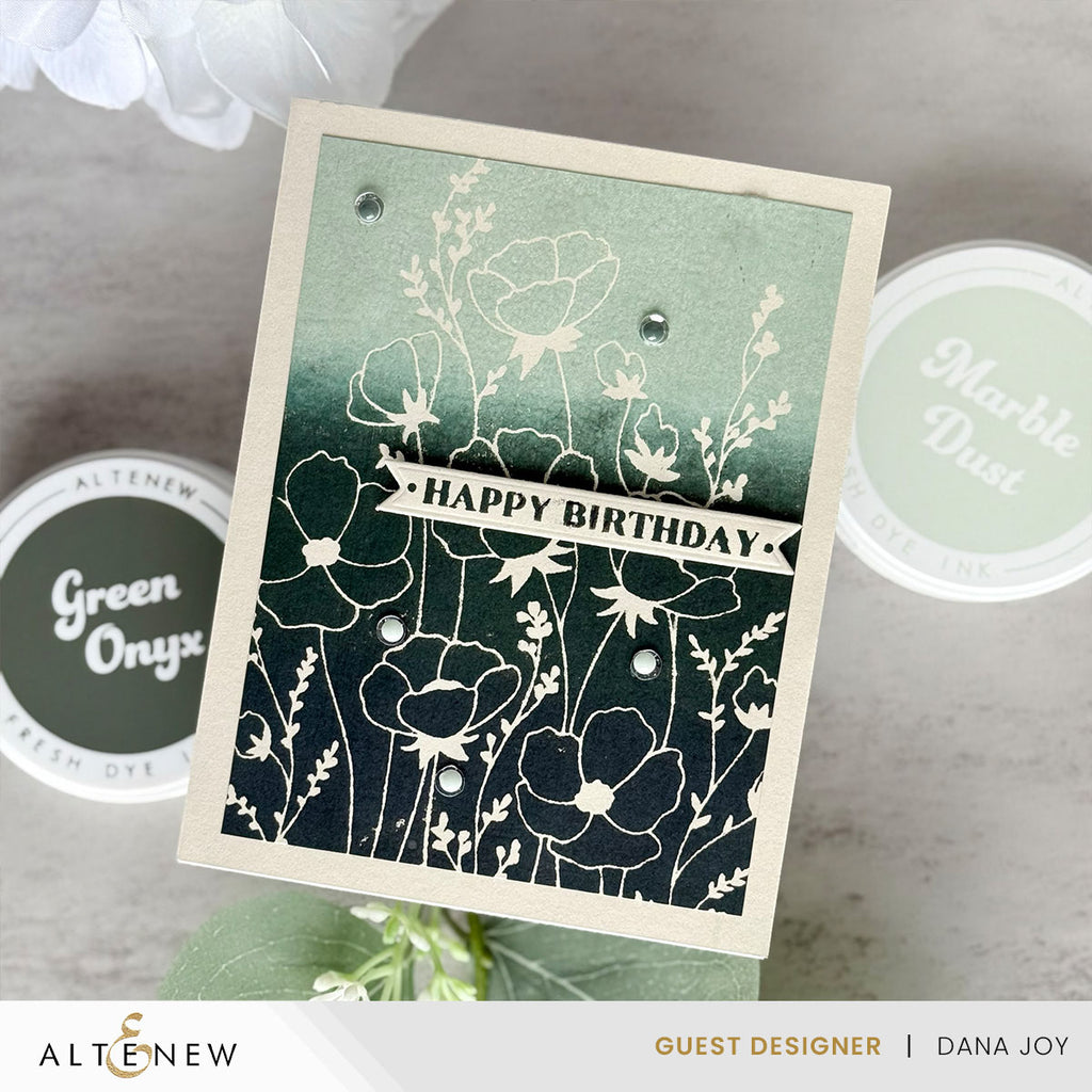Altenew Green Onyx Fresh Dye Ink Pad alt8724 happy birthday