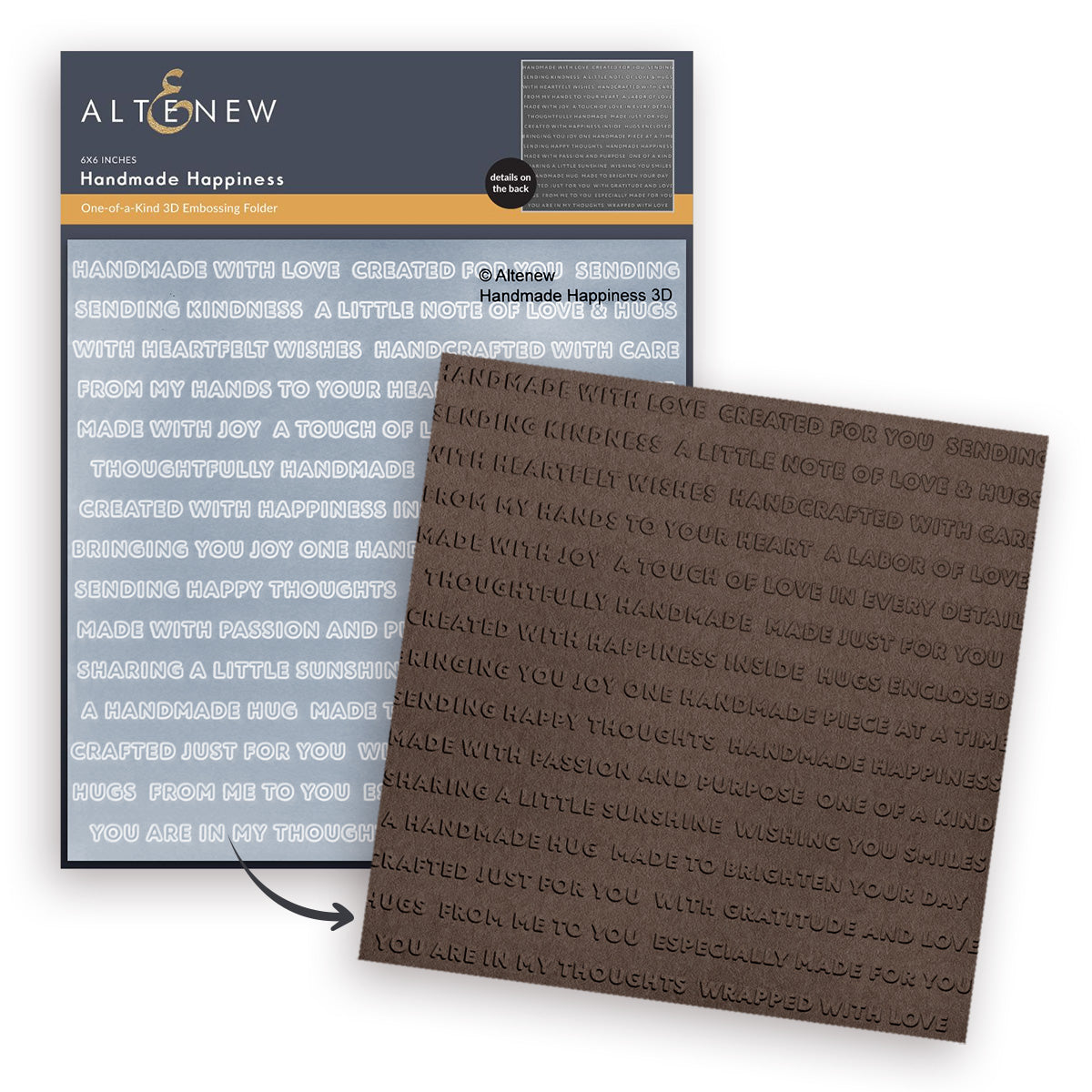 Altenew Handmade Happiness 3D Embossing Folder alt11380