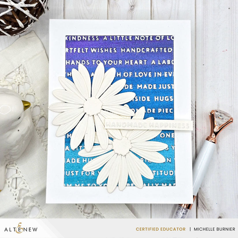 Altenew Handmade Happiness 3D Embossing Folder alt11380 white flowers