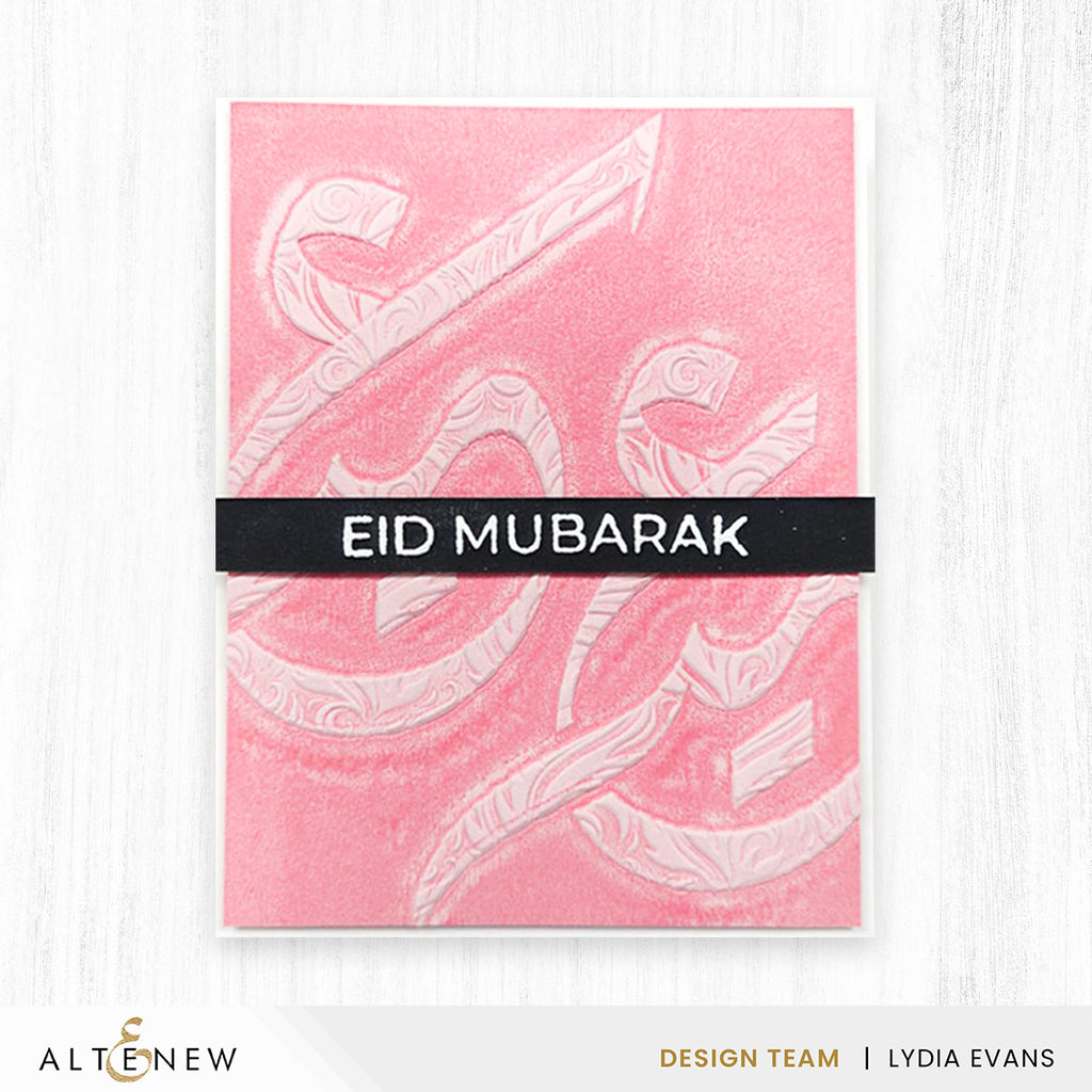 Altenew Happy Eid Arabic Calligraphy 3D Embossing Folder alt11411 pink