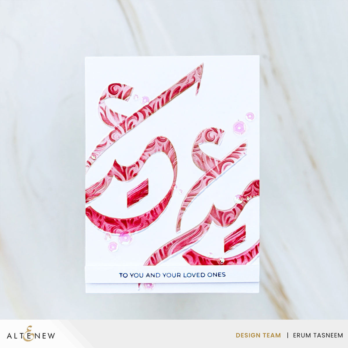 Altenew Happy Eid Arabic Calligraphy 3D Embossing Folder alt11411 to you and yours