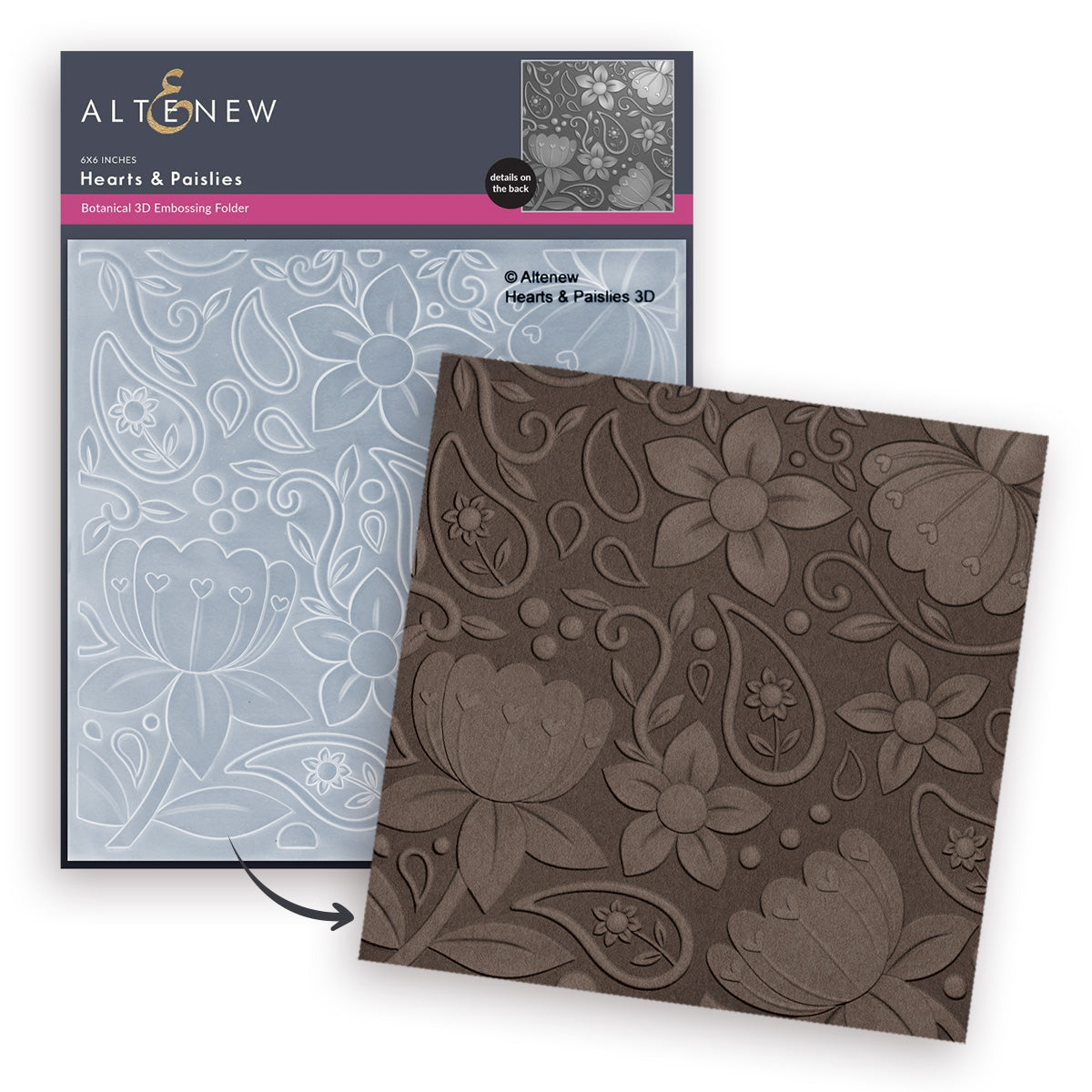 Altenew Hearts and Paislies 3D Embossing Folder alt8703