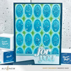 Altenew Heirloom Filigree Oval 3D Embossing Folder alt11526 blue for you card