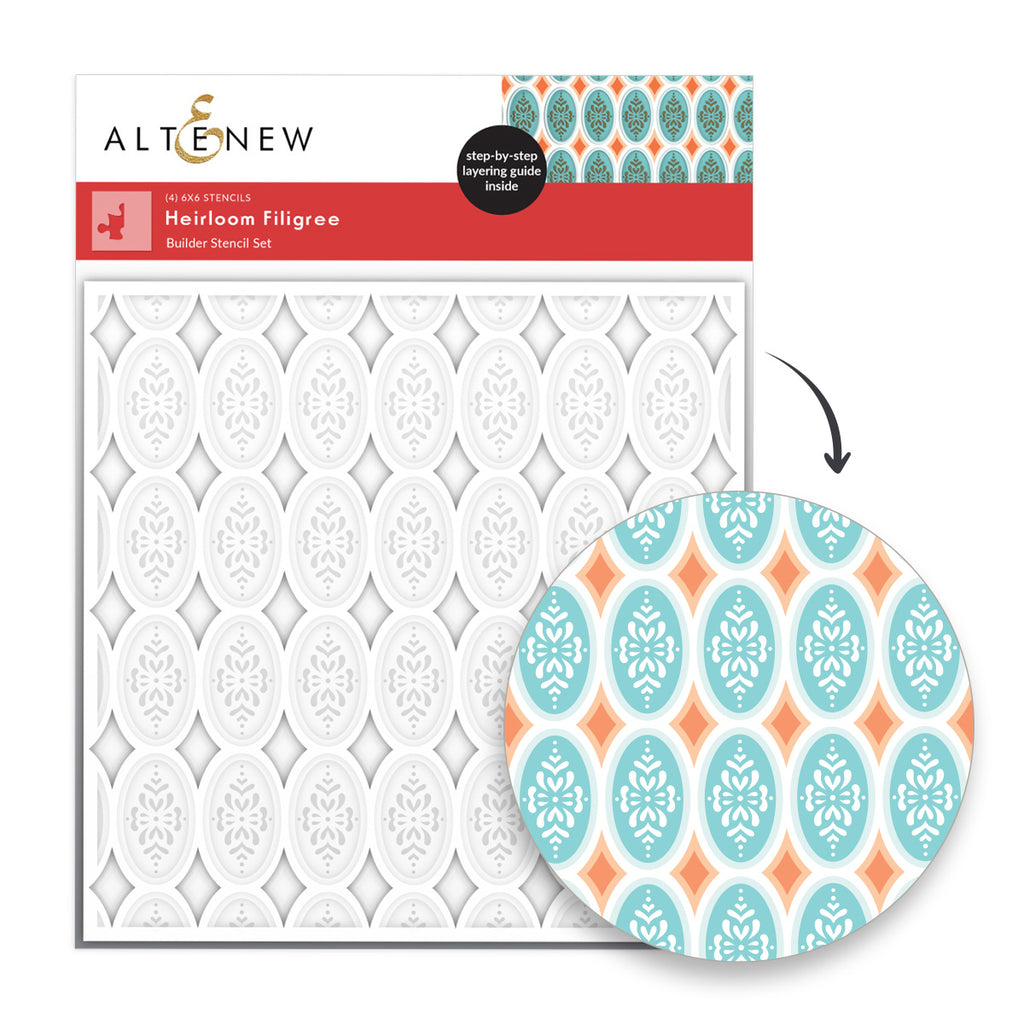 Altenew Heirloom Filigree Press Plate Stencil and Embossing Folder Set product image 2