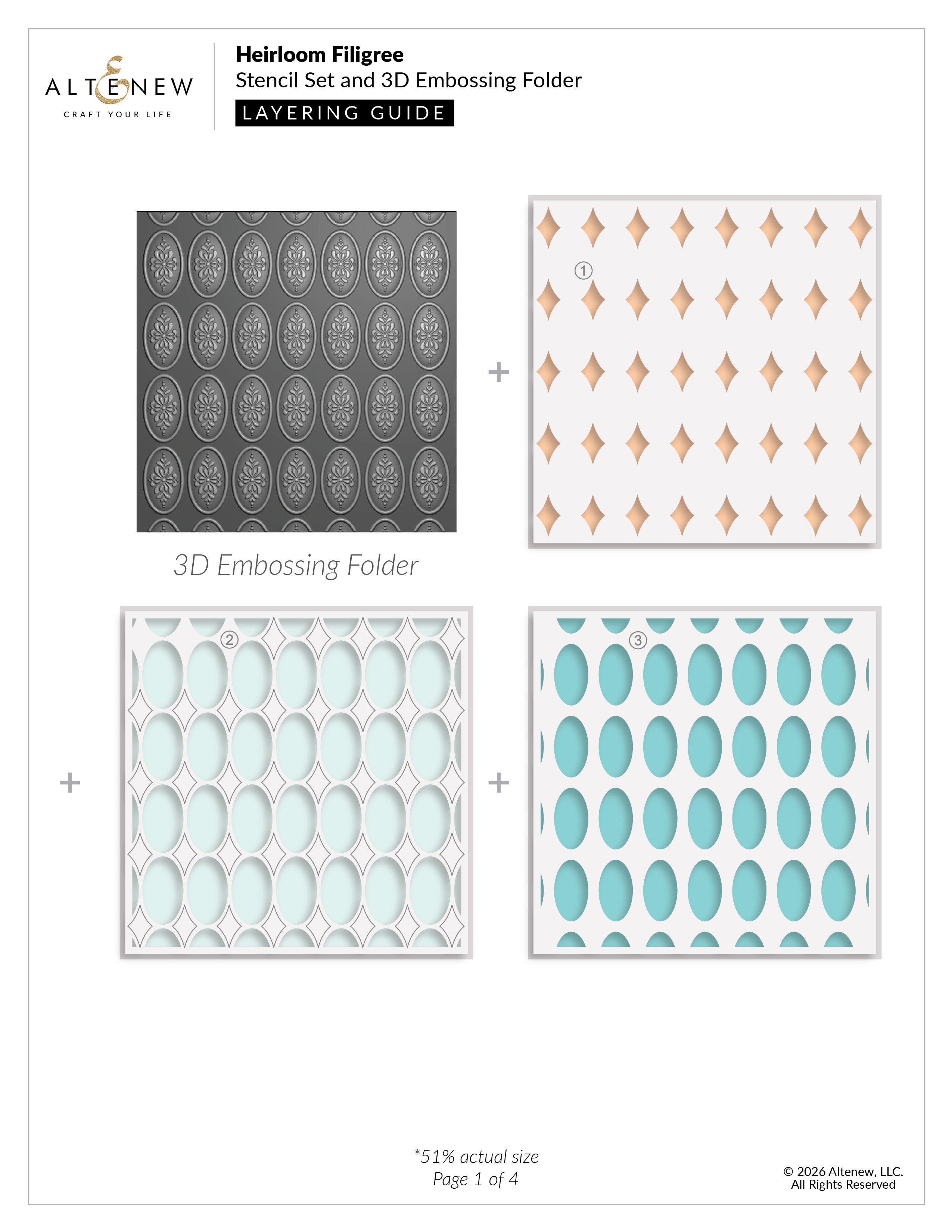 Altenew Heirloom Filigree Stencils alt11527 layering guide 1
