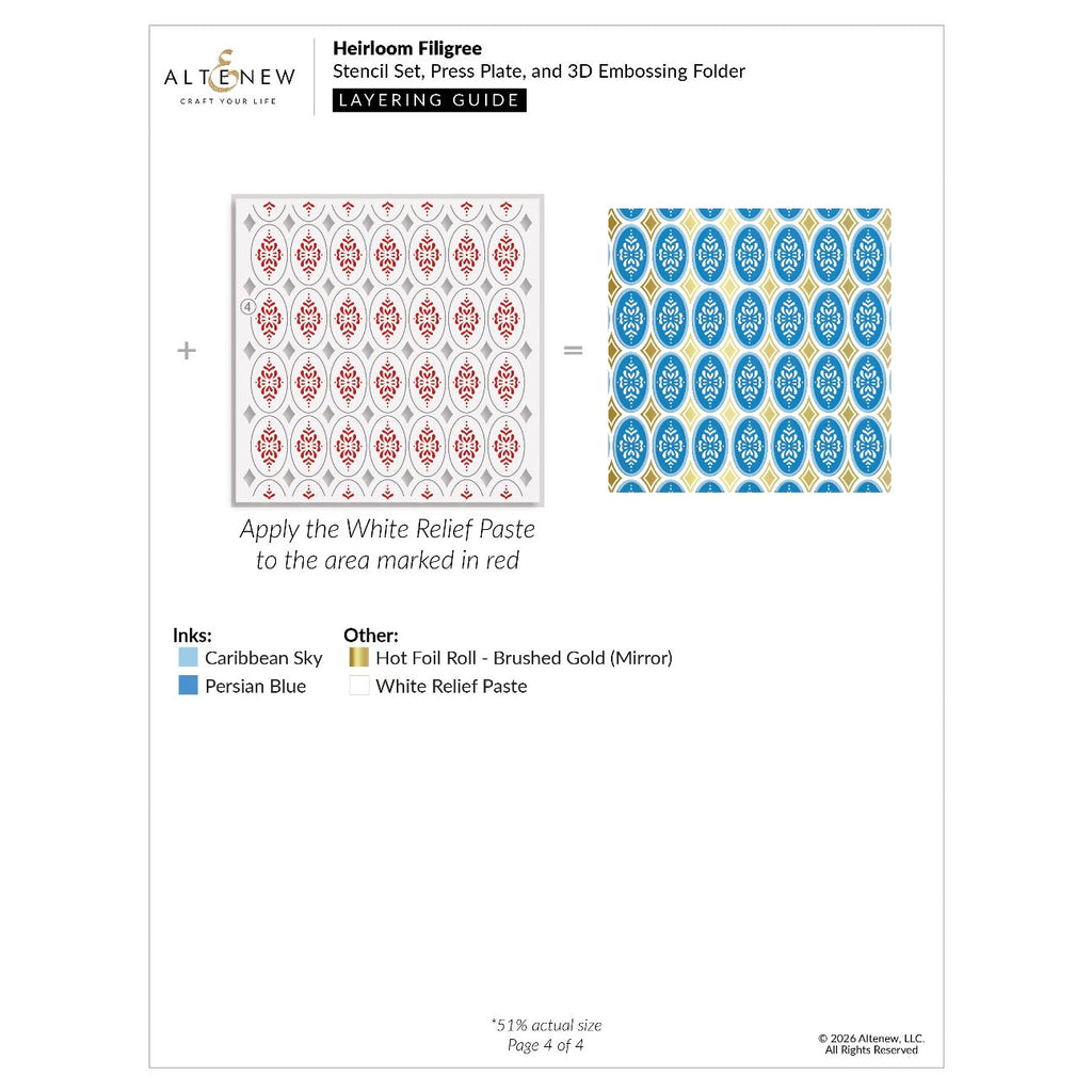 Altenew Heirloom Filigree Stencils alt11527 layering guide 4