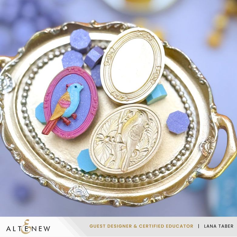 Altenew Heirloom Oval Wax Seal Stamp alt11161 bird