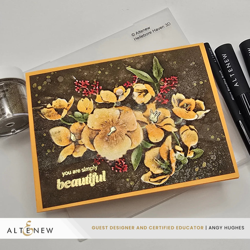 Altenew Hellebore Haven 3D Embossing Folder alt11141 orange