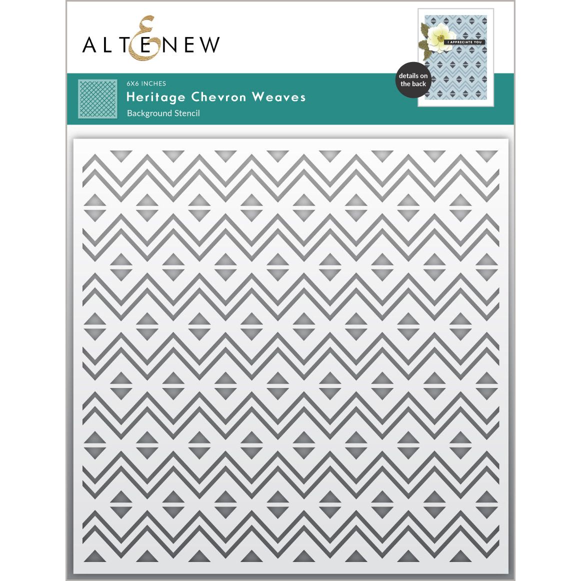 Altenew Heritage Chevron Weaves Stencil alt10818