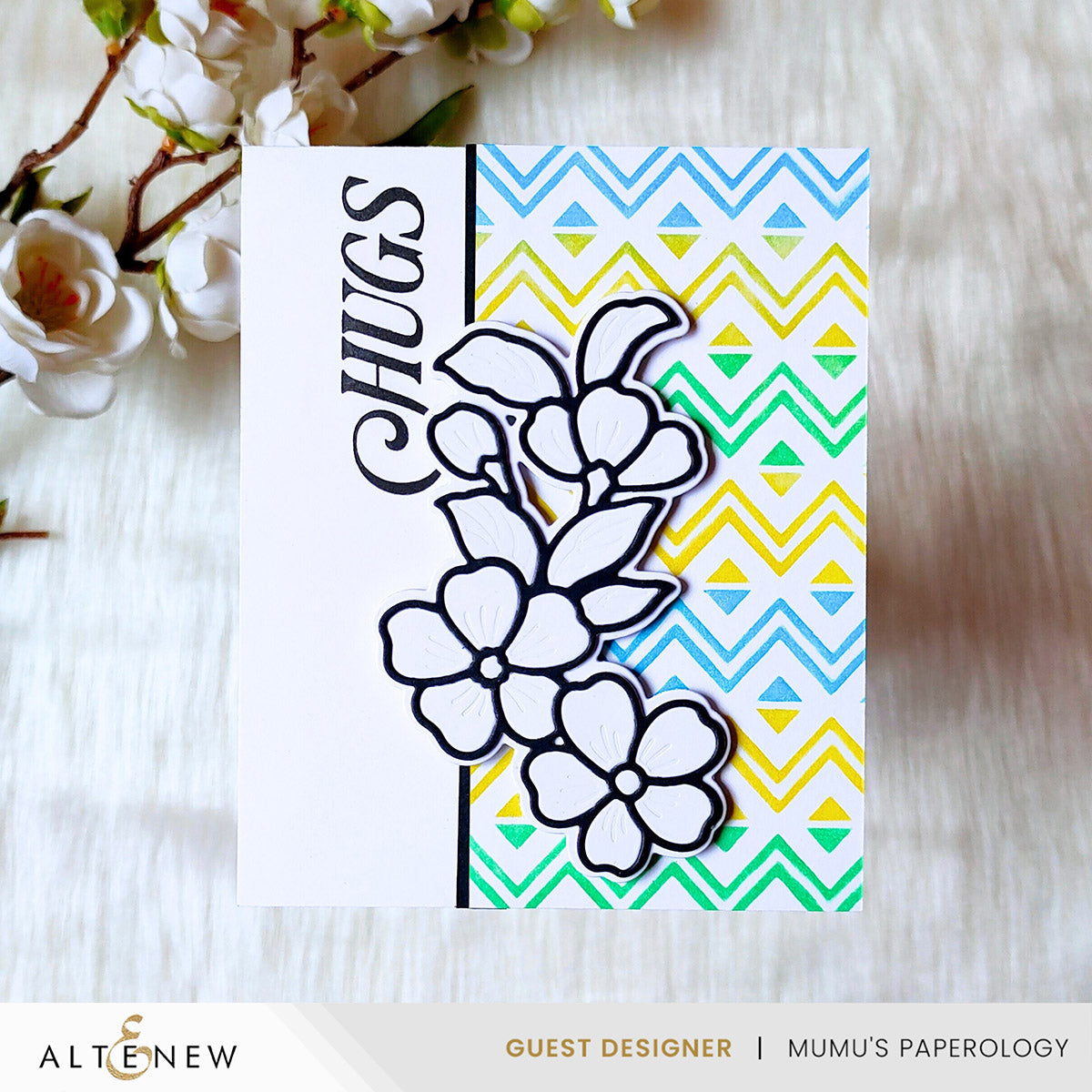 Altenew Heritage Chevron Weaves Stencil alt10818 hugs