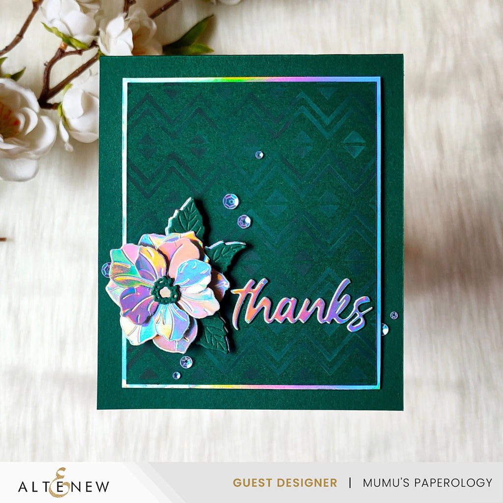 Altenew Heritage Chevron Weaves Stencil alt10818 thanks