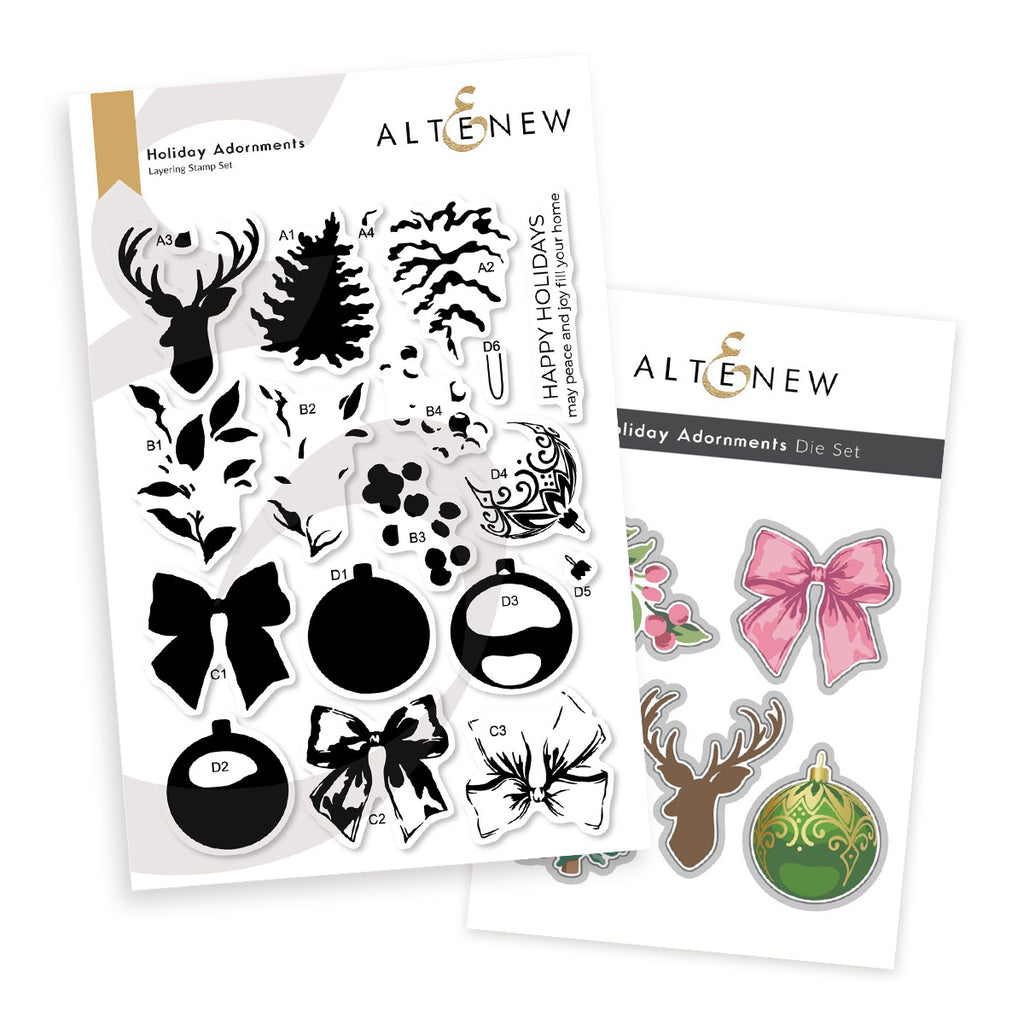 Altenew Holiday Adornments Clear Stamp and Die Set