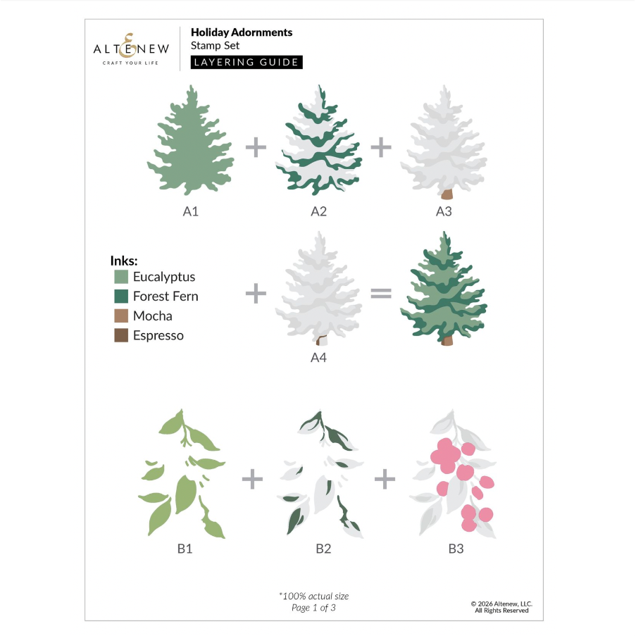 Altenew Holiday Adornments Clear Stamps alt11522 layering guide 1