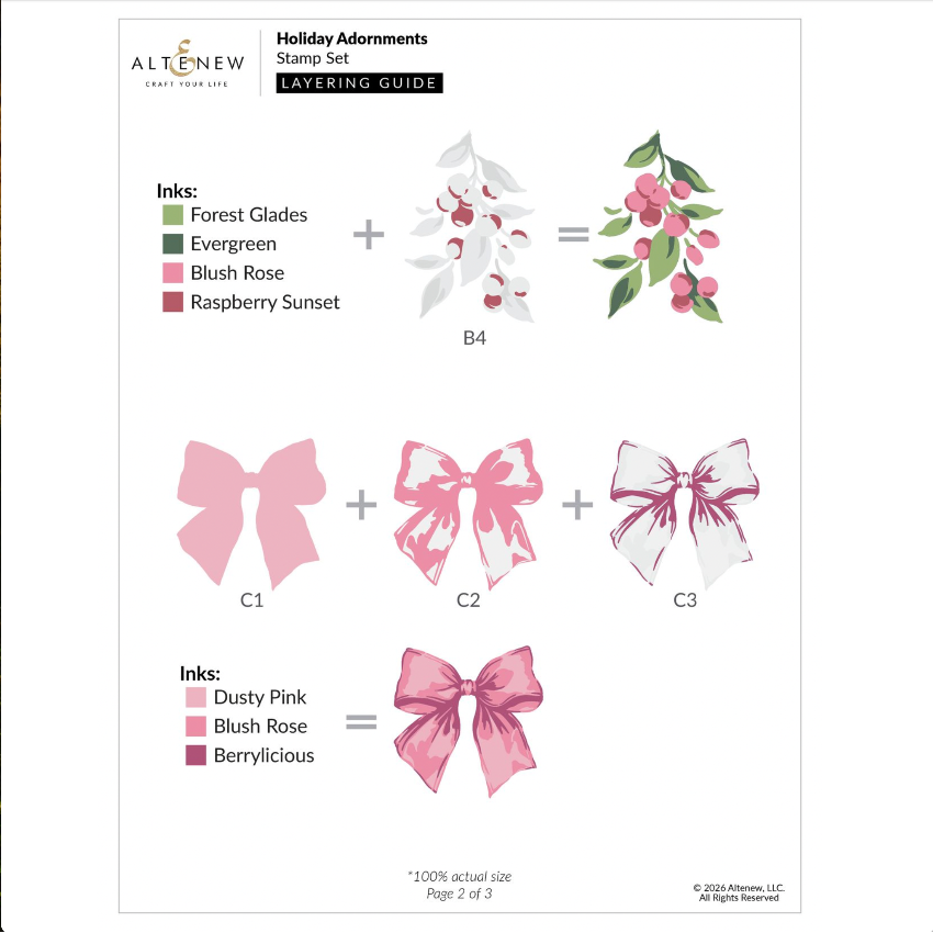 Altenew Holiday Adornments Clear Stamps alt11522 layering guide 2