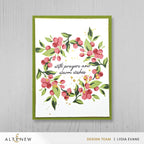 Altenew Holiday Adornments Clear Stamps alt11522 pink berries card