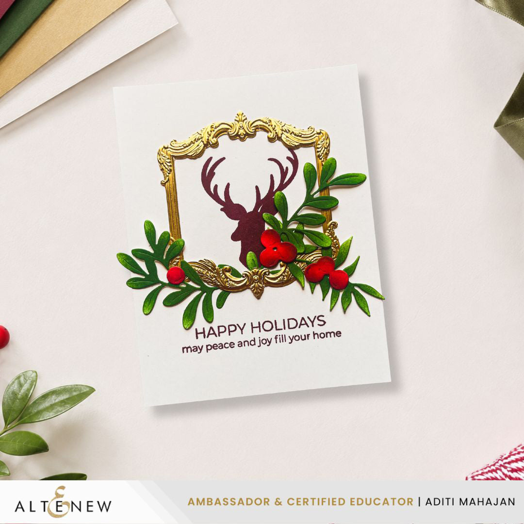 Altenew Holiday Adornments Dies alt11523 happy holidays card