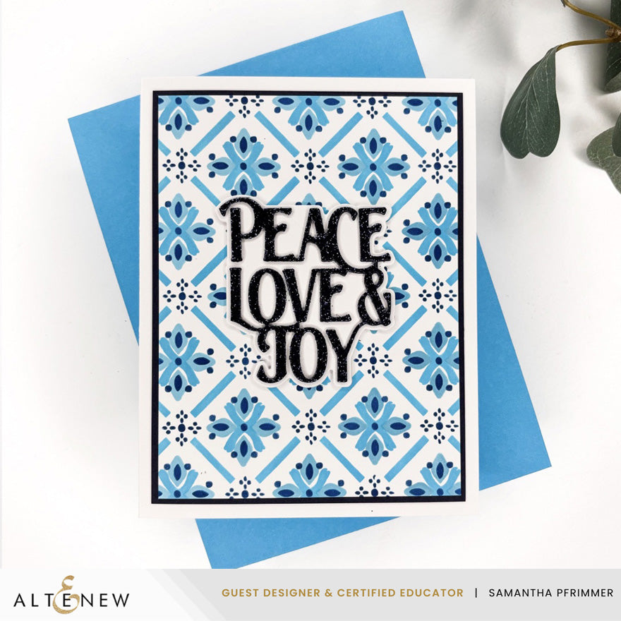 Altenew Holiday Essentials Dies alt11524 peace love joy card