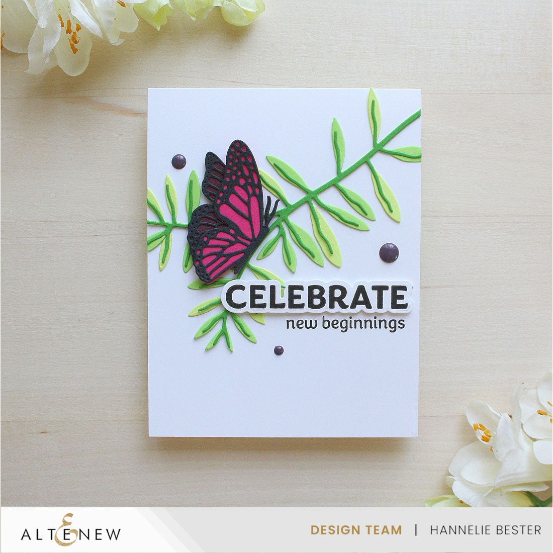 Altenew Intertwining Leaves Layering Dies alt10581 butterfly