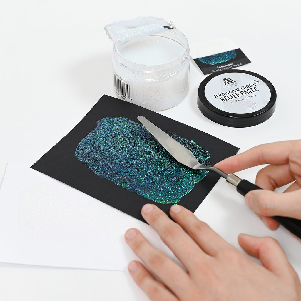 Altenew Iridescent Glitter Relief Paste alt10680 application