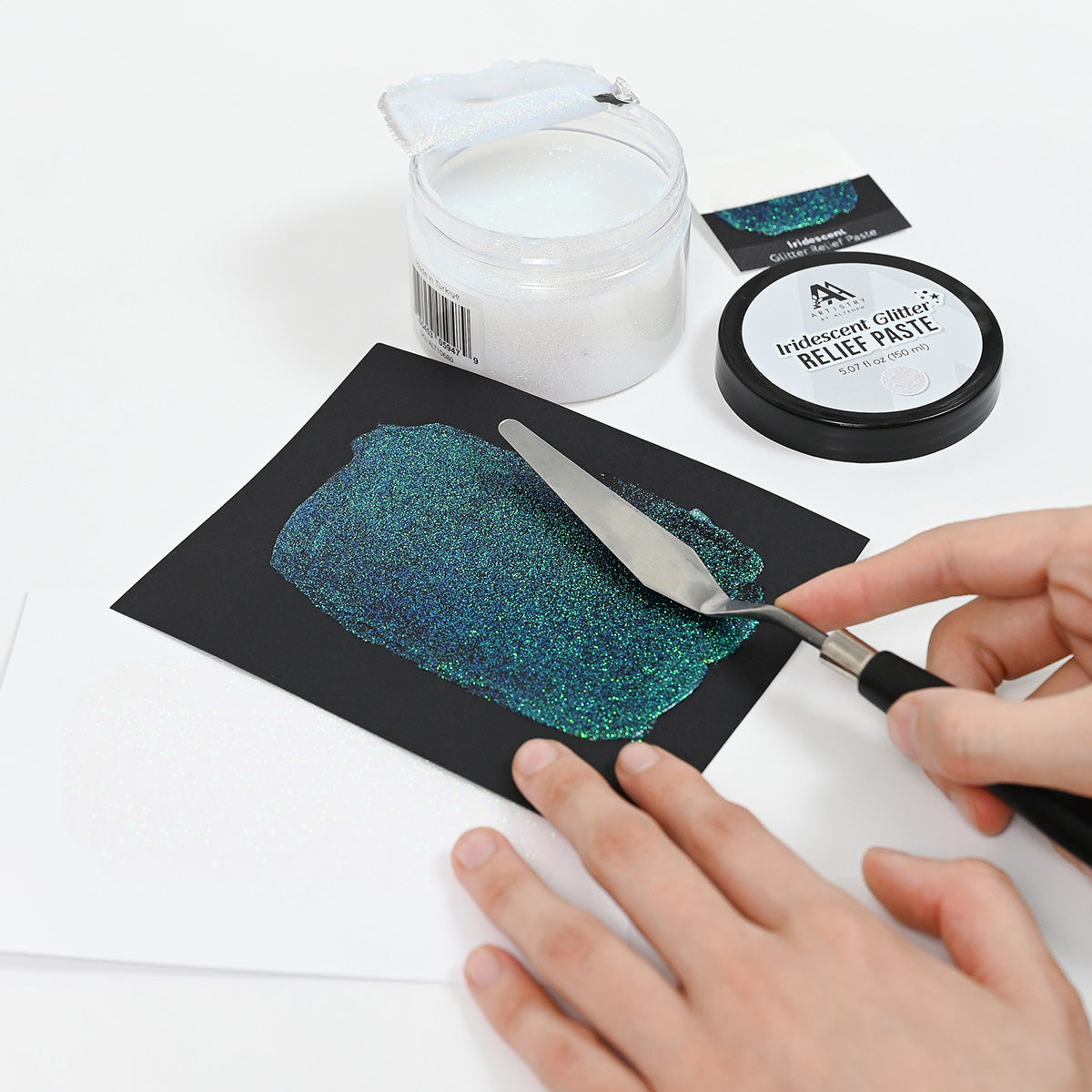 Altenew Iridescent Glitter Relief Paste alt10680 application