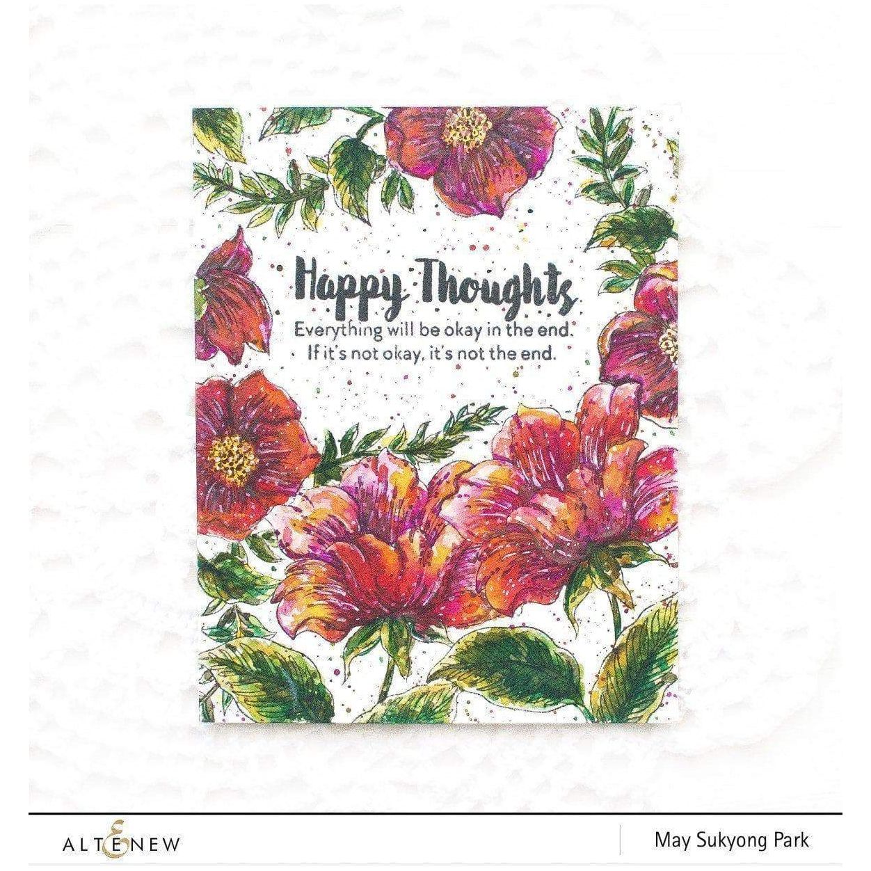 Altenew Jet Black Fresh Dye Ink Pad alt7825 happy thoughts