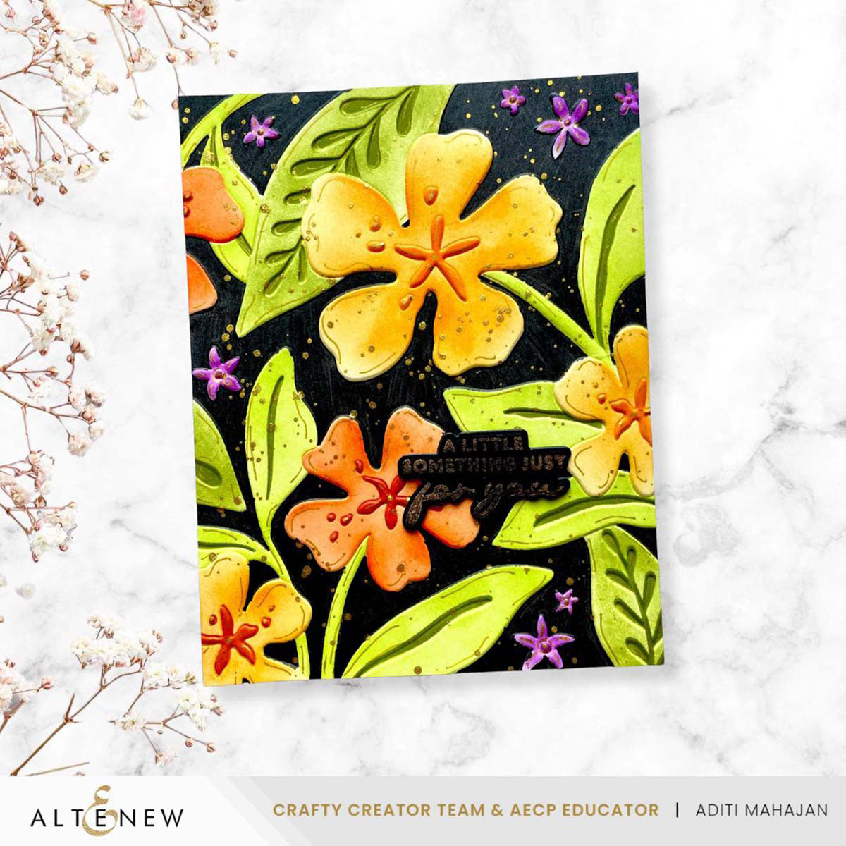 Altenew Joyful Garden 3D Embossing Folder alt11126 yellow