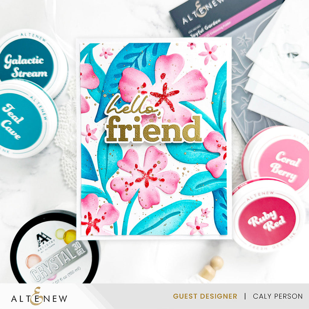 Altenew Joyful Garden Coloring Stencils alt11221 hello friend | color-code:ALT01