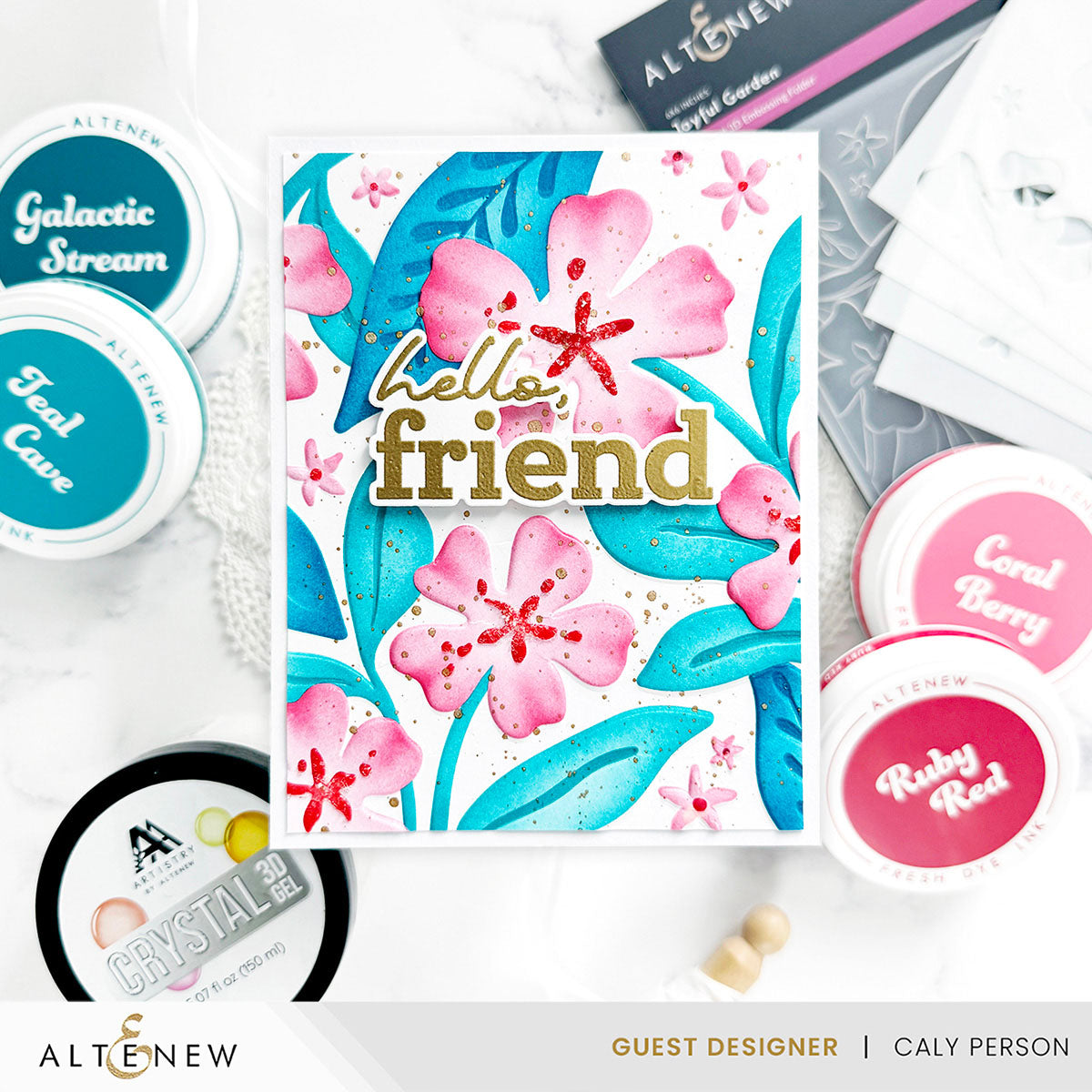 Altenew Joyful Garden Coloring Stencils alt11221 hello friend | color-code:ALT01