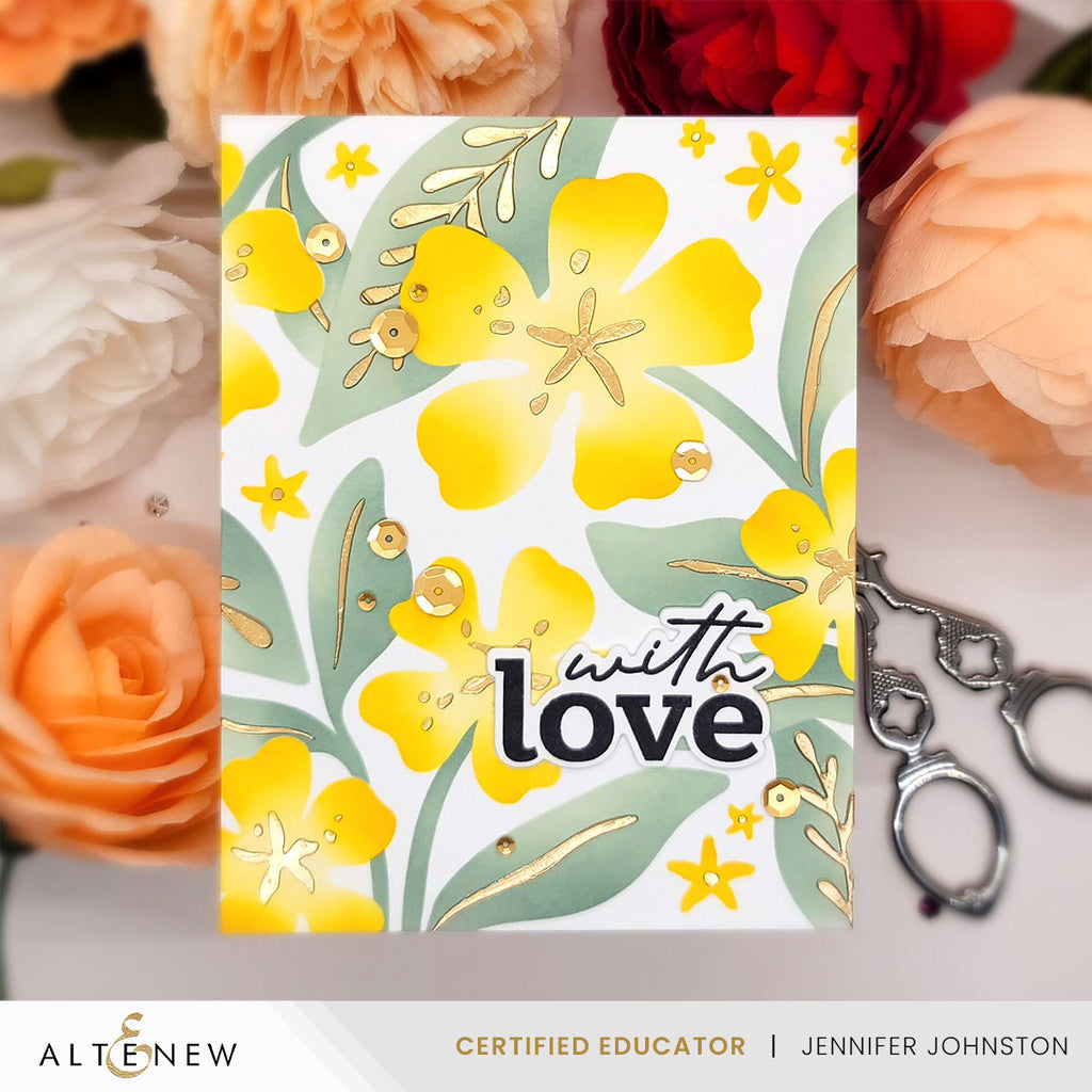 Altenew Joyful Garden Coloring Stencils alt11221 with love