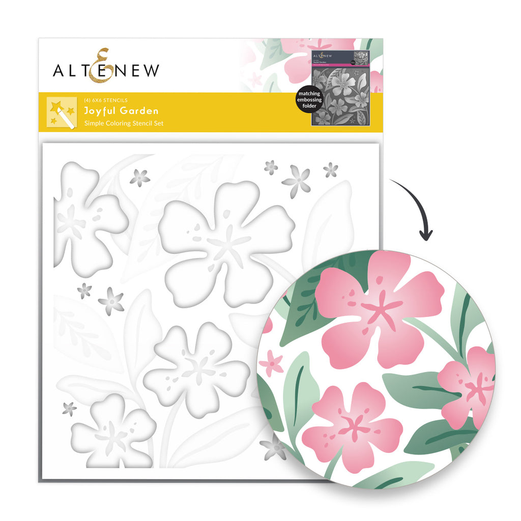 Altenew Joyful Garden Stencil and Embossing Folder Set image 1