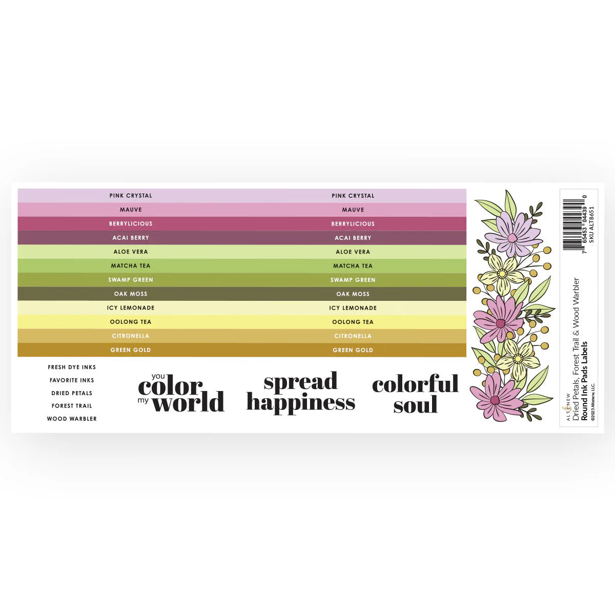 Altenew Kaleidoscope of Colors Round Ink Pads Label Set image 1