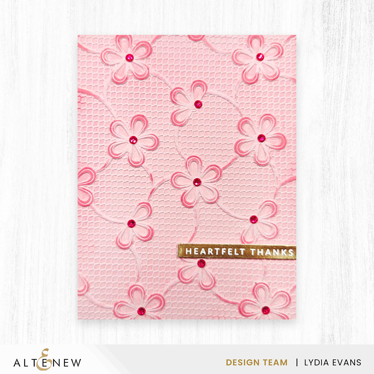 Altenew Lace Topped Petals 3D Embossing Folder alt11396 heartfelt thanks