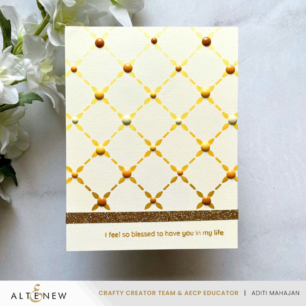 Altenew Lattice Blossoms Stencil alt10795 blessed