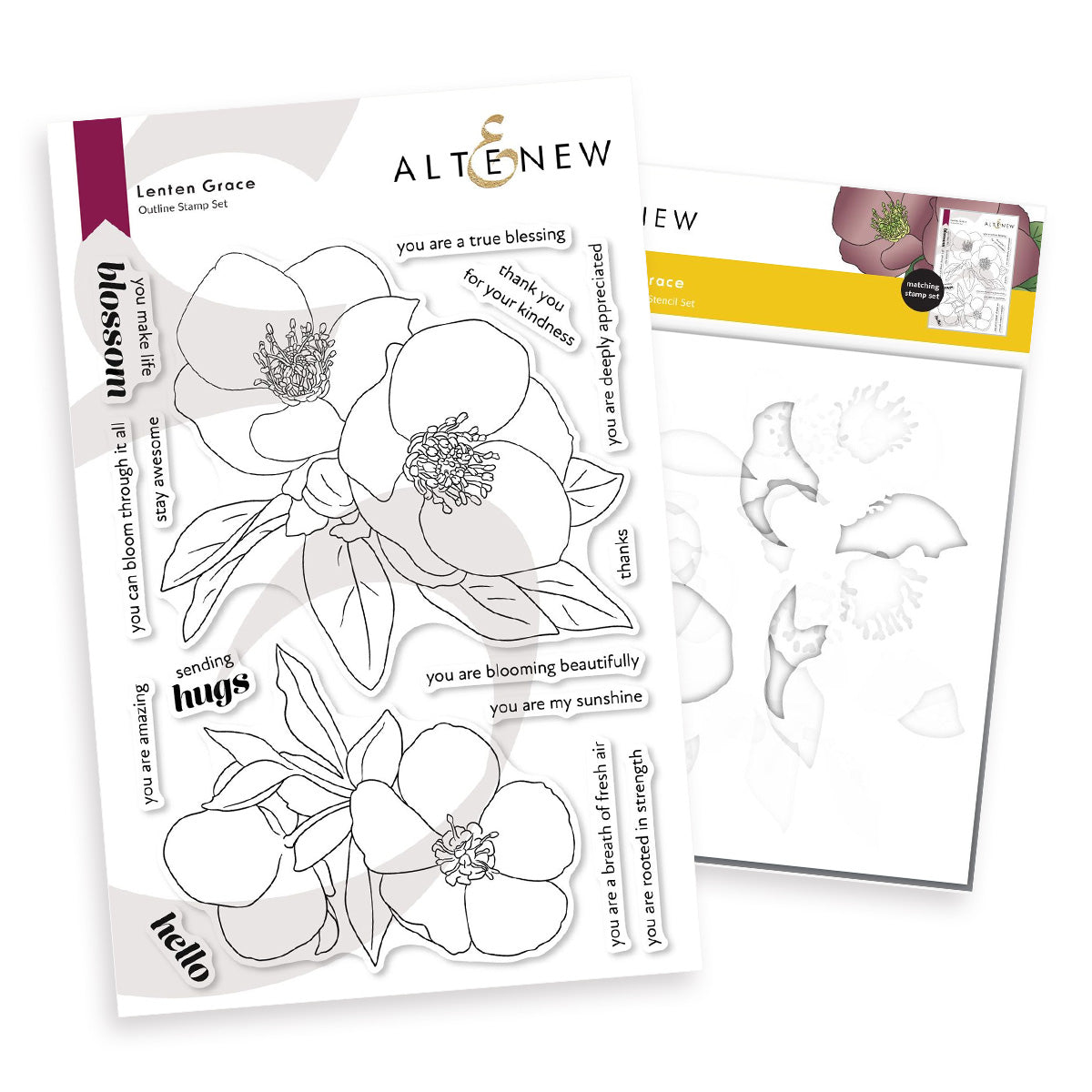 Altenew Lenten Grace Clear Stamp and Stencil Set