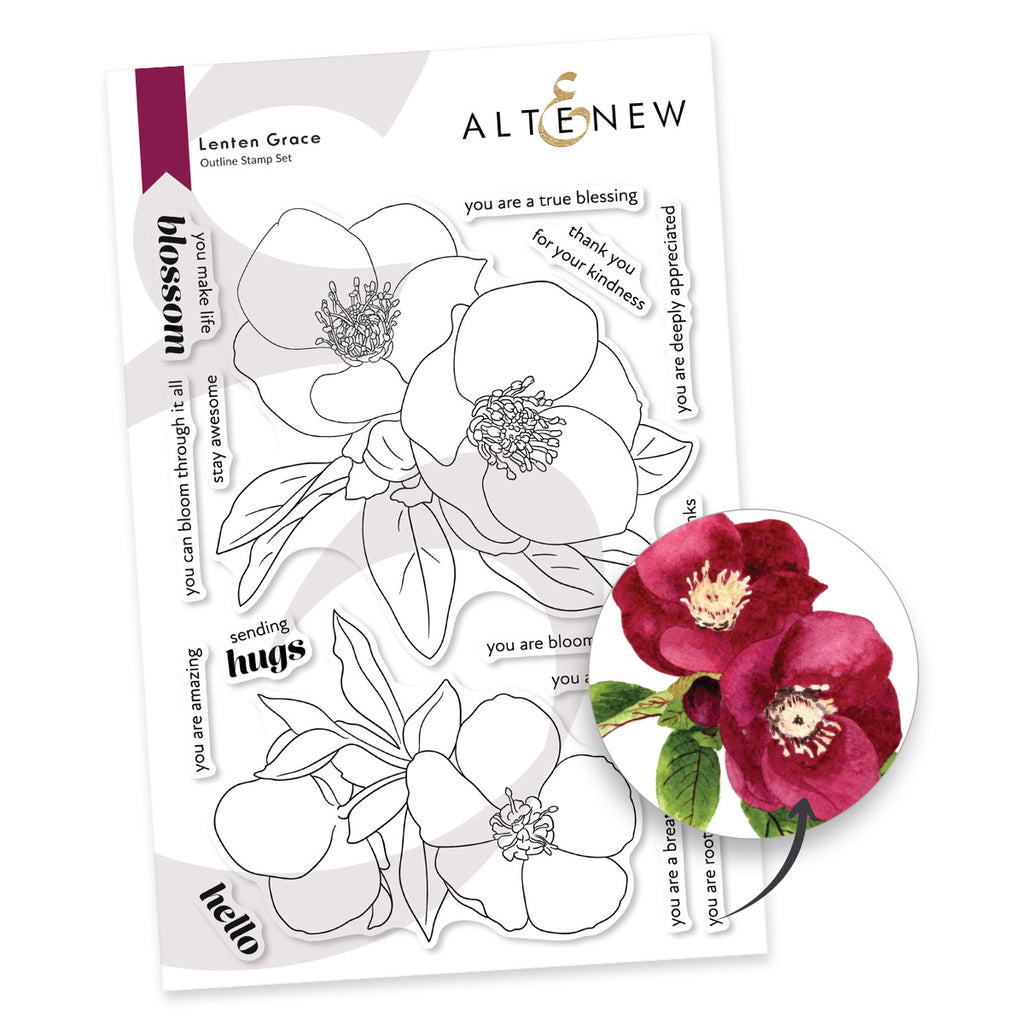 Altenew Lenten Grace Clear Stamp and Stencil Set image 1