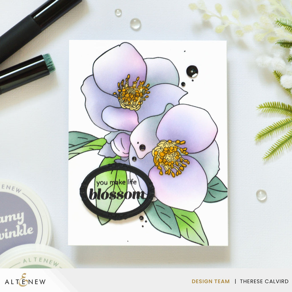 Altenew Lenten Grace Clear Stamps alt11222 purple flowers