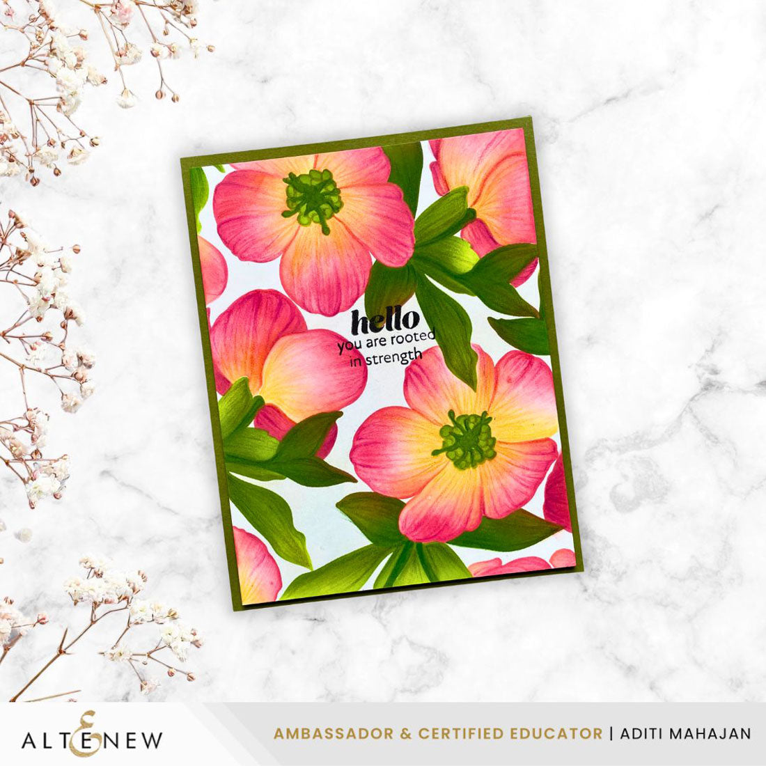 Altenew Lenten Grace Coloring Stencils alt11271 tropical blooms