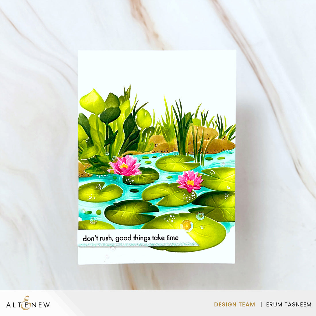 Altenew Lilypad Dreams Embossing Folder alt8945 take time
