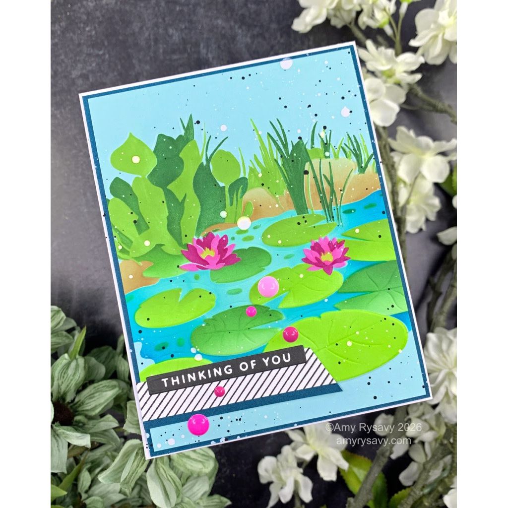 Altenew Lilypad Dreams Embossing Folder alt8945 thinking of you | color-code:ALT01