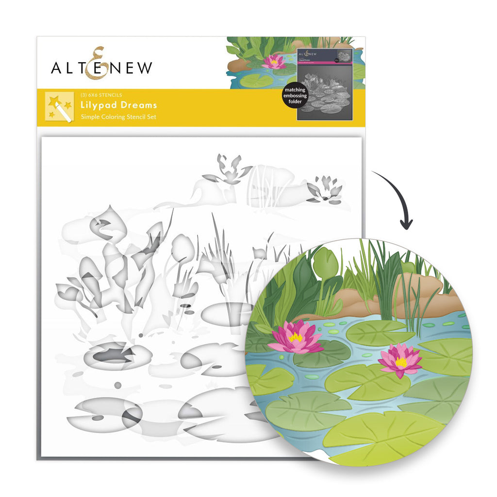 Altenew Lilypad Dreams Embossing Folder and Stencil Set image 2