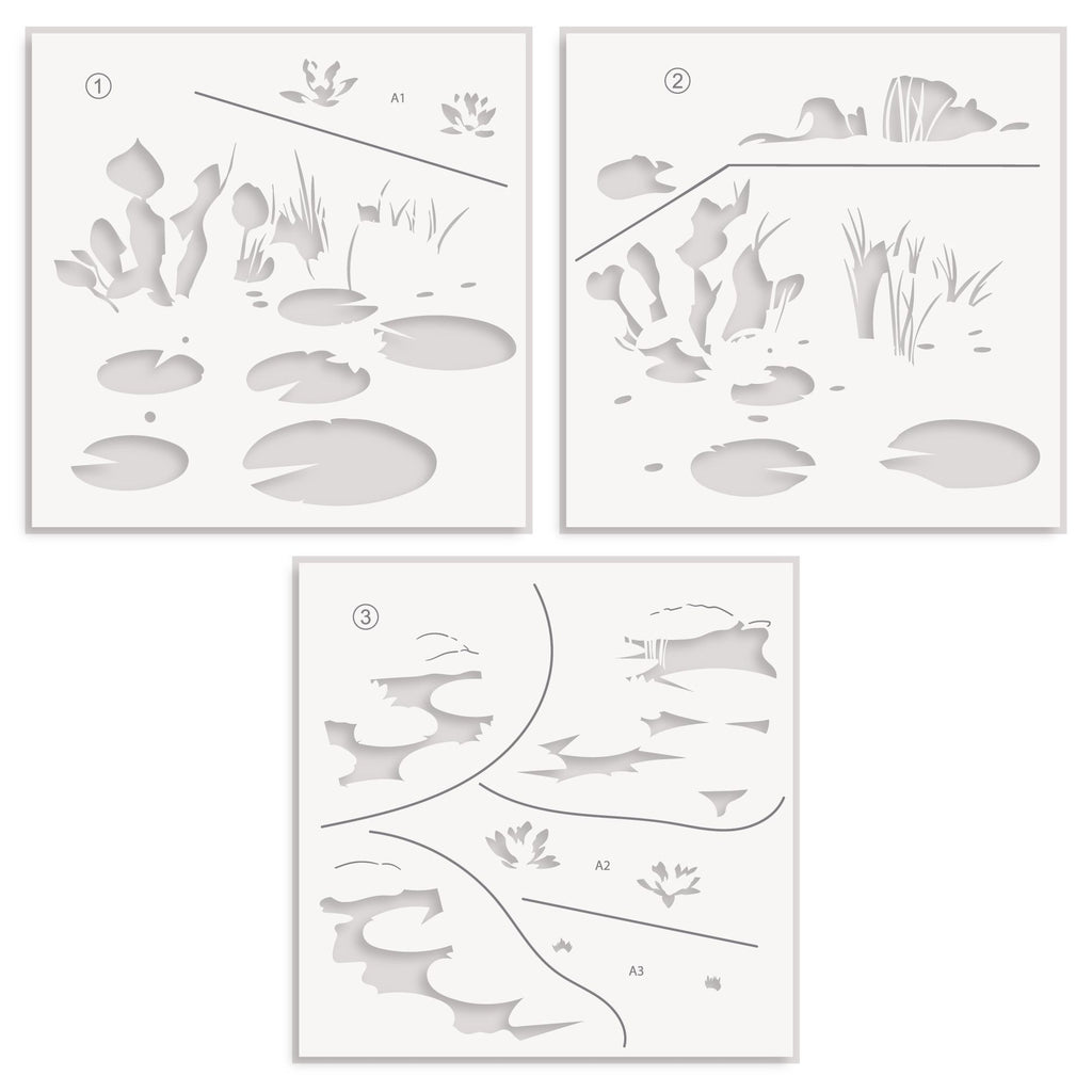 Altenew Lilypad Dreams Simple Coloring Stencils alt8946 layers