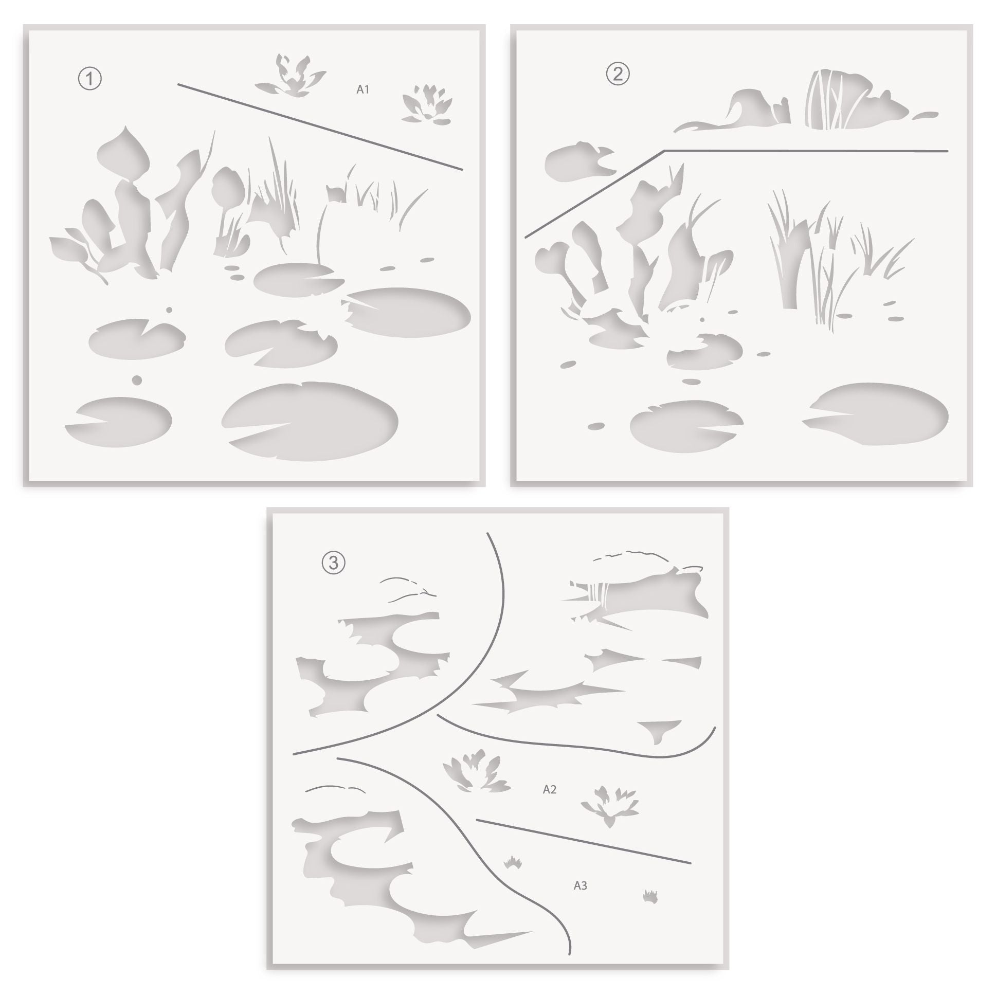 Altenew Lilypad Dreams Simple Coloring Stencils alt8946 layers