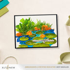 Altenew Lilypad Dreams Simple Coloring Stencils alt8946 orange flowers
